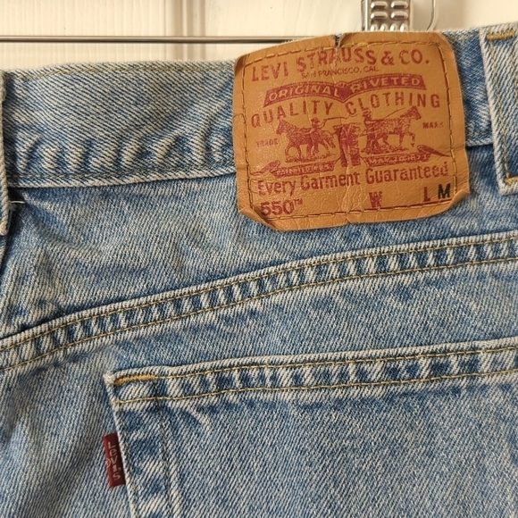 Levi's Y2K Vintage 550 Medium Wash Relaxed Fit Tapered Leg Denim Jeans 16 Mis M - Picture 14 of 15